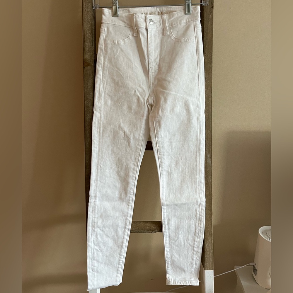White High Rise Skinny Jeans